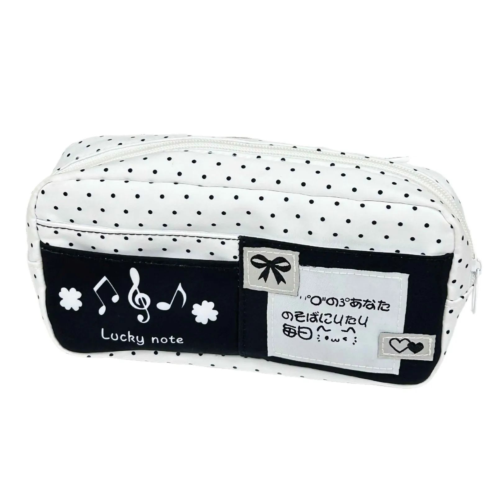 Federmäppchen mit Katzenmuster und blauem Polka-Dot-Design, Federtasche für Schüler, Schulbedarf, mehrschichtige Stifttasche mit großem Fassungsvermögen