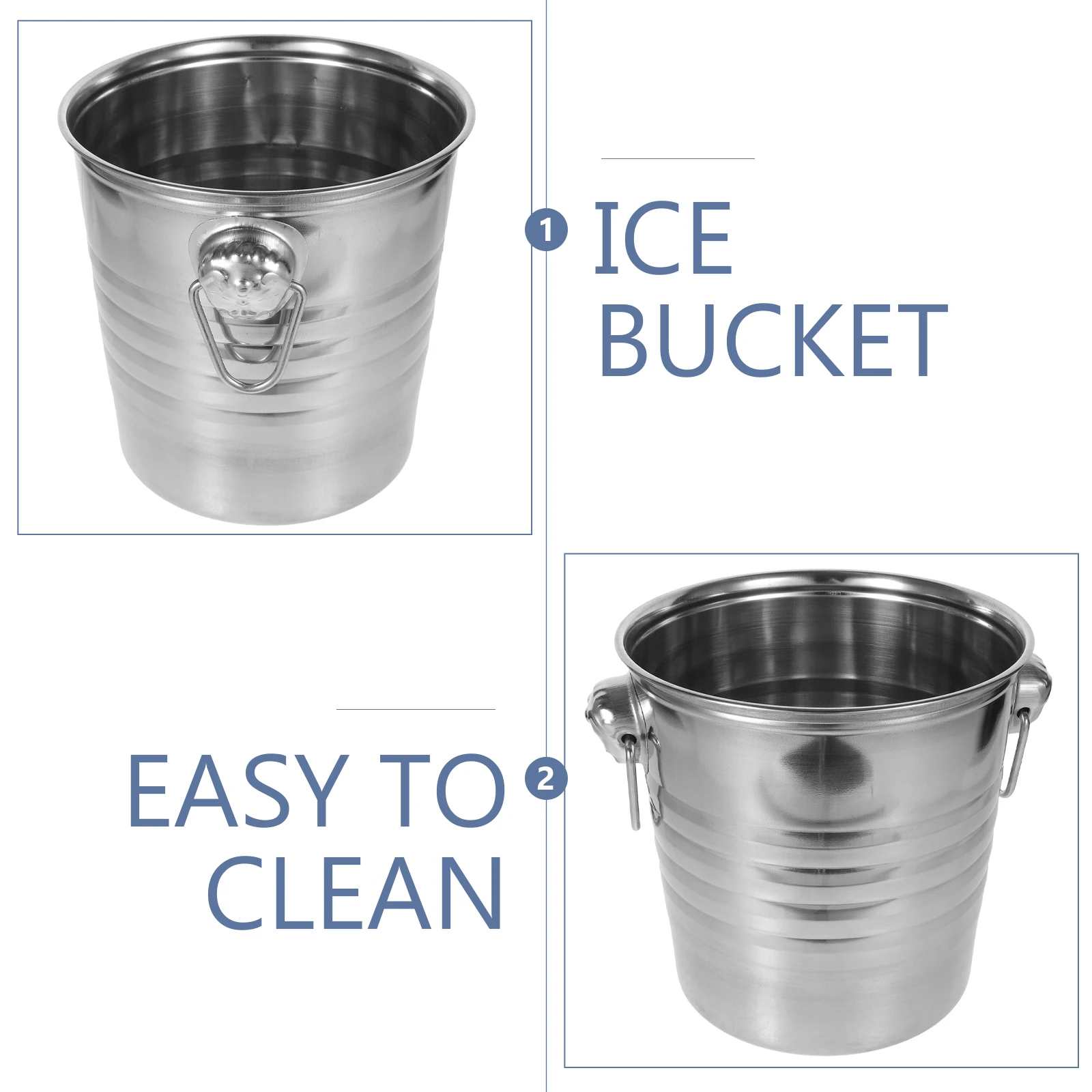 

Ведро для льда из нержавеющей стали, щипцы для охлаждения пива и вина для вечеринки, бара, ведро из нержавеющей стали, металлические ведра для контейнеров KTV