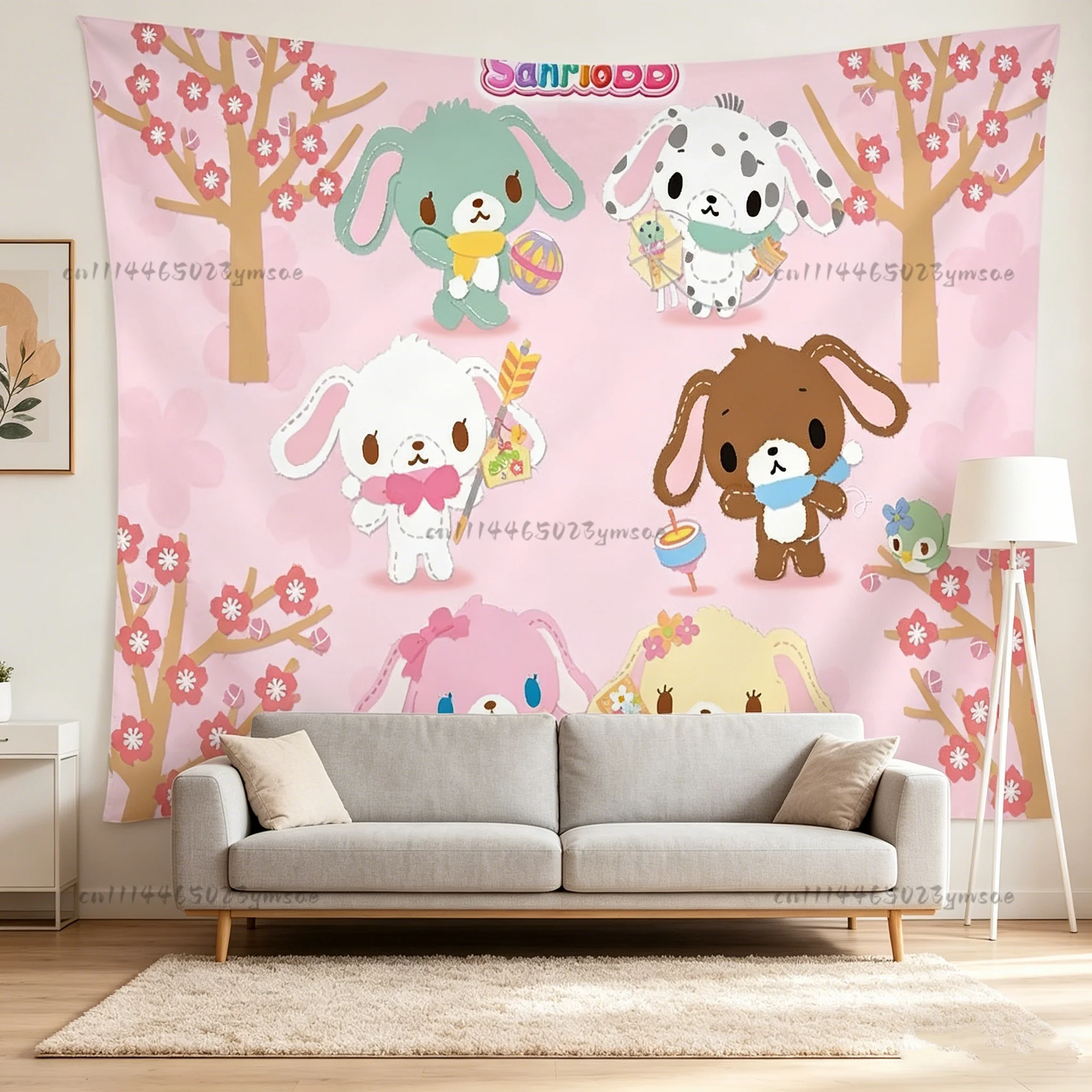 Cartoon-Karussell-Wandteppich, Anime-Wandteppich, ästhetischer Wandhintergrund für Wohnheime, Wanddekoration für Teenager-Mädchenzimmer, perfektes Geschenk für Fans, Flaggen – Detail 11