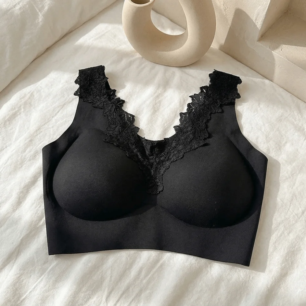 

Fashion Lace Seamless Bra Shockproof Close-fitting Wireless Vest Bra Beautiful Back Underwear for Women Lady