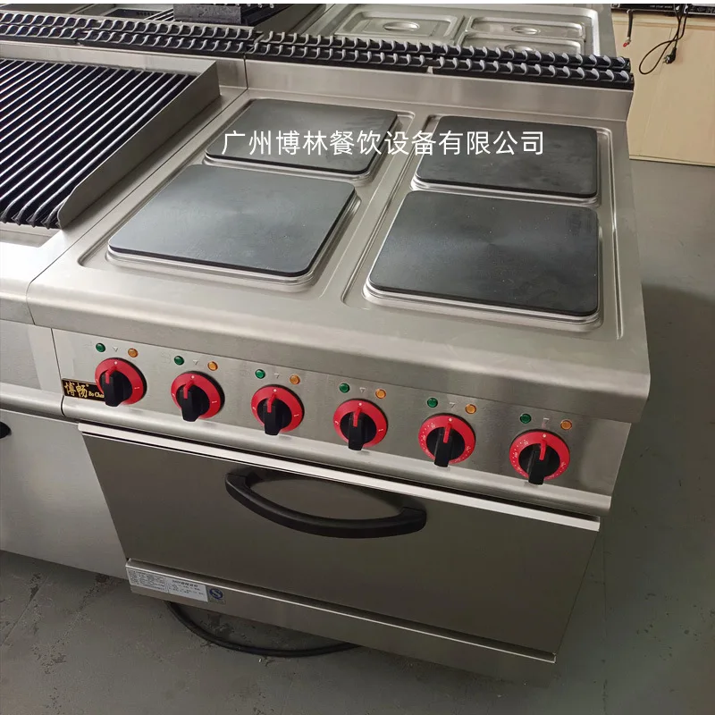 CX Electric Four-Head Cooker with Oven Commercial Large Kitchen Square Claypot Stove