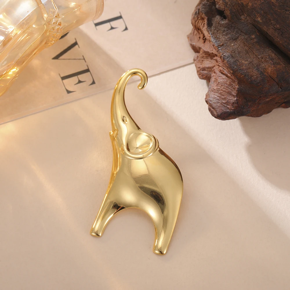 Dawapara Good Luck Elephant Brosche Pin Afrika Tier Totem Minimalistische Accessoires Broschen aus Edelstahl – Detail 12