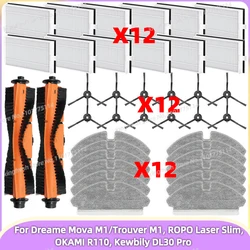 Compatibile Per ( Dreame Mova M1 / Trouver M1 ) Parti di Ricambio per Aspirapolvere Spazzola Laterale Filtro Hepa Panno di Mopa Accessori