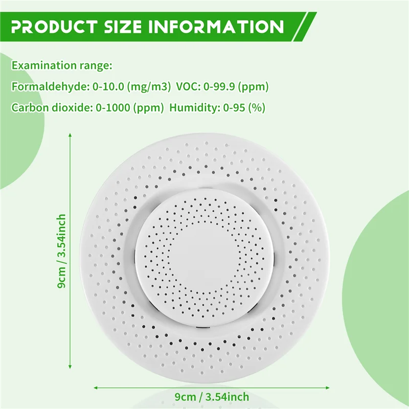 B47C Zigbee/Tuya WIFI Smart Air Box Carbon Dioxide Detector CO2 Gas Sensor Formaldehyde VOC Temperature Humidity Sensor