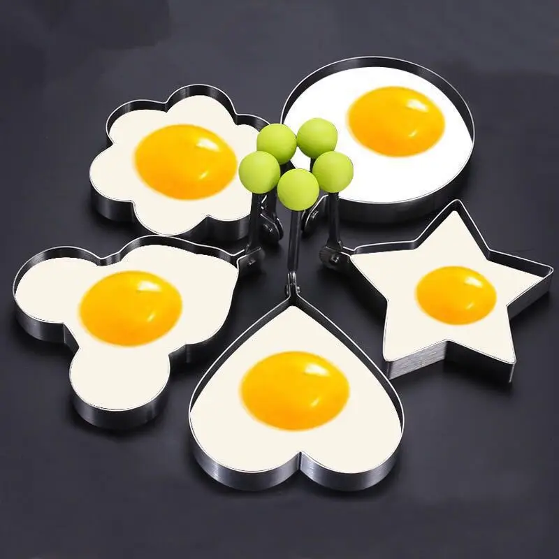 New Stainless Steel Fried Egg Mold Heart Pancake Maker Breakfast Baking Omelette Rings Cooking Tools Kitchen Accessories Gadget