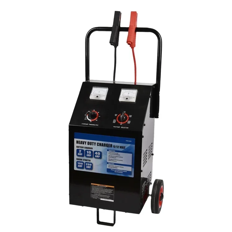 Portable 12V/6V Smart Battery Charger for Motorcycles Cars 2A/10A/40A/100A/200A 1-Year Warranty Trickle Charger Plug Connection