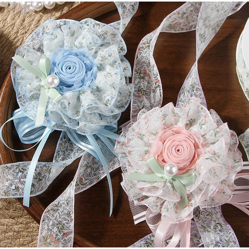 2.5cm/4cm Dainty Floral Fishnet Lace Trim Ribbon For Cake Bouquet Gift Wrap And Handmade Hair Bows Ribbon Home Decoration