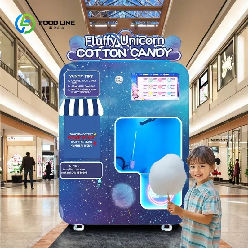 Customized CE Certification Commercial Fully Automatic Floss Cotton Candy Vending Machine for Sale