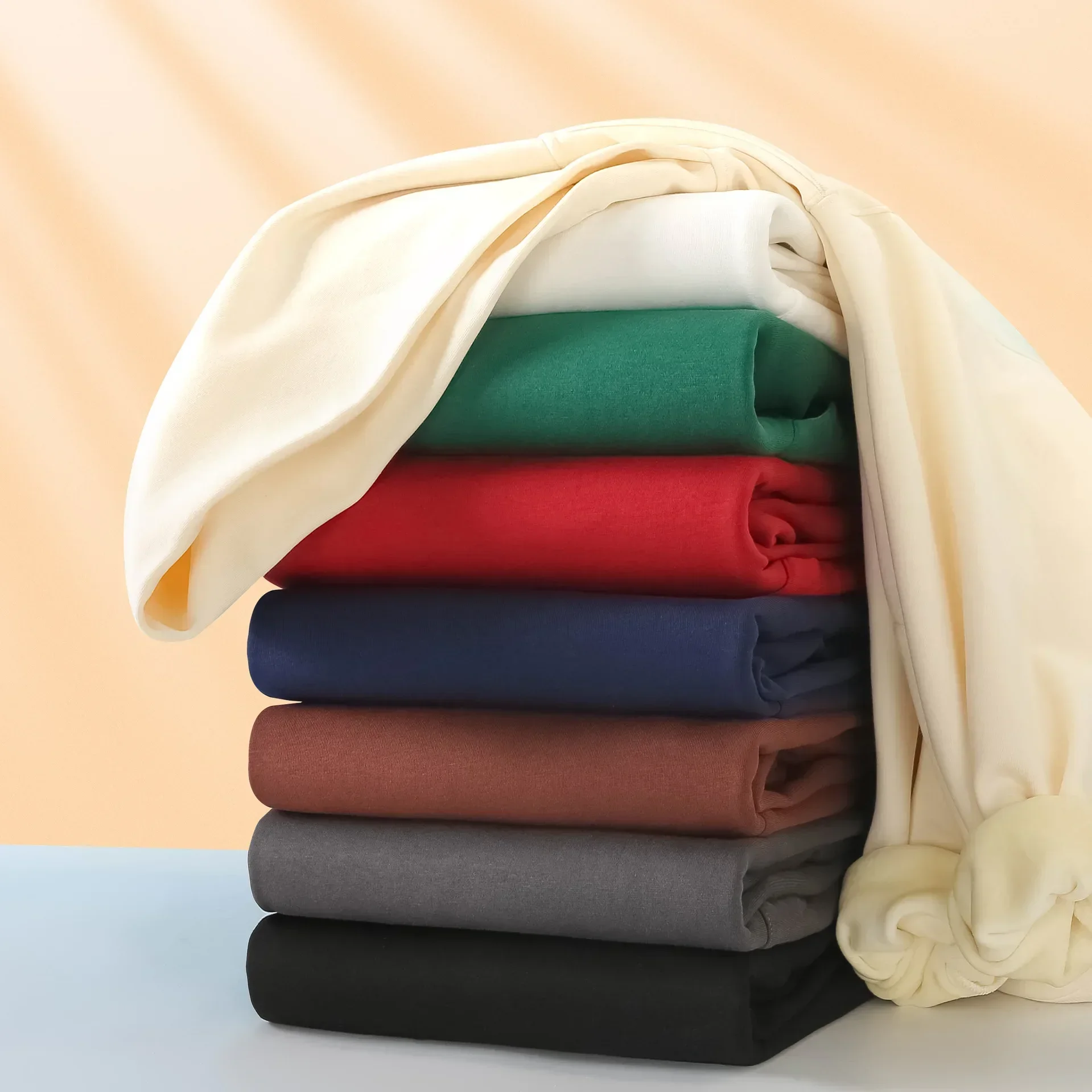 16.9oz 480 Grams Heavy Weight Cotton Velvet Hooded Sweater Men Thickened Tight Polar Fleece Pullover Hoodie Women Sweatshirt