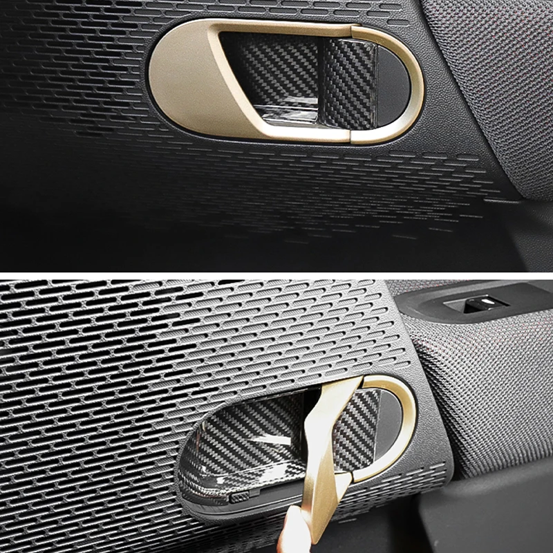 مقبض باب السيارة الغطاء الواقي ملصقات لميني كوبر E SE J01 EV J05 ألياف الكربون قطع غيار السيارات الداخلية اكسسوارات السيارات