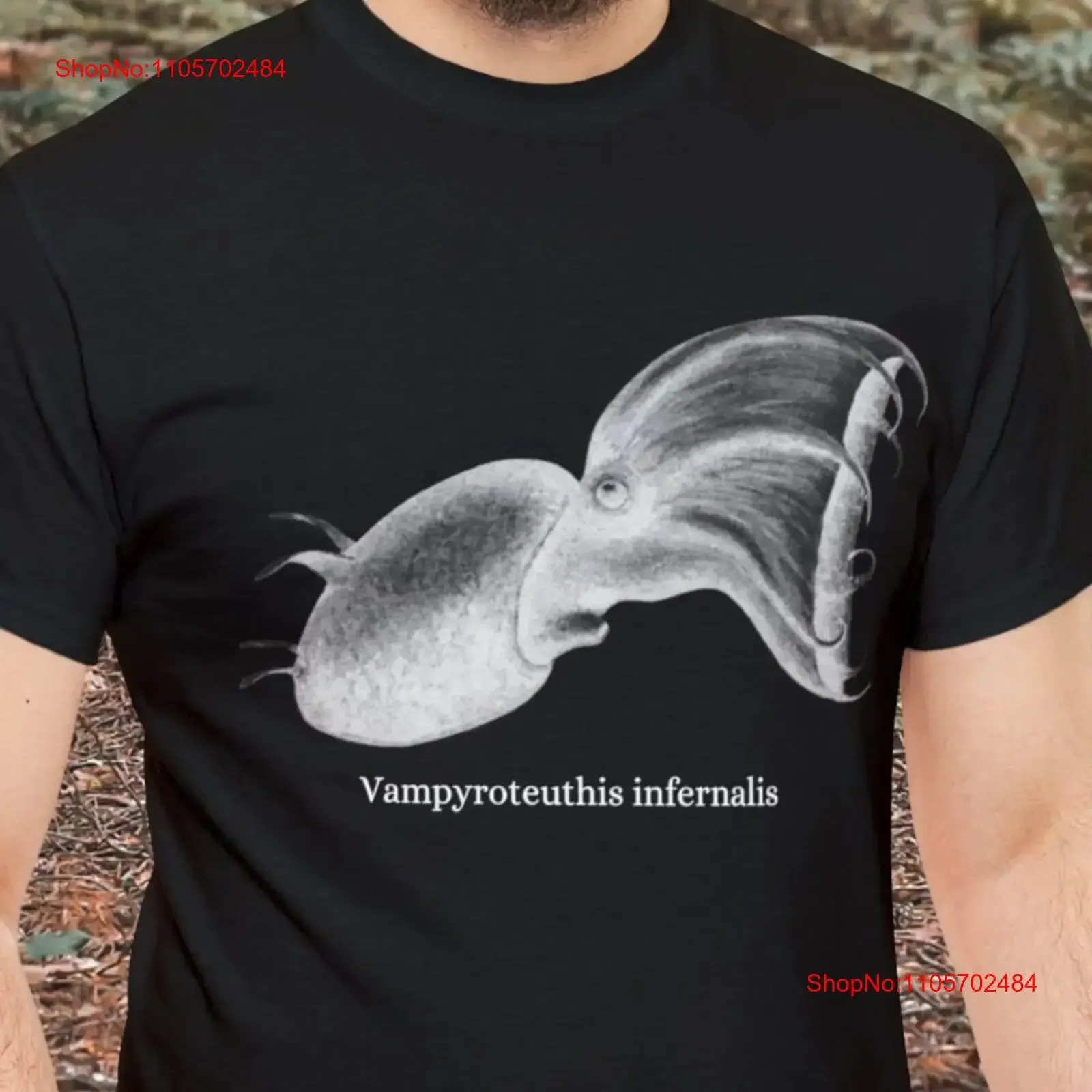 Vampire Squid T Shirt Marine Biology vintage Washed designer clothes Soft streetwear Breathable Casual homme Slightly