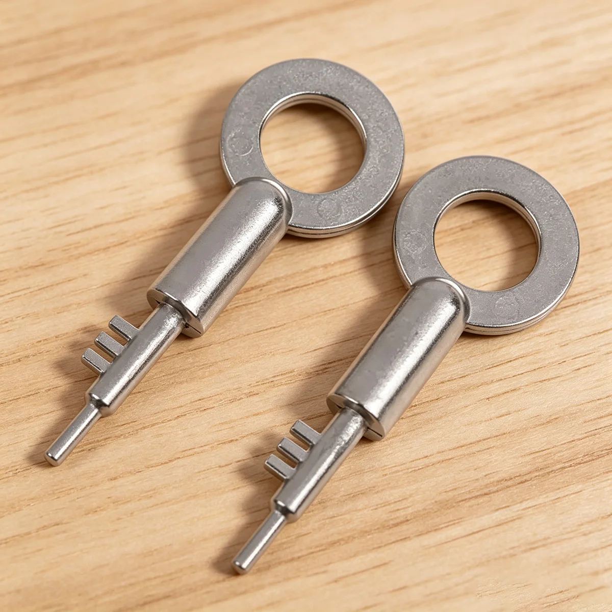 1/2pcs Home Security Replacement Keys Stainless Steel 3-Tooth Lock Key Blank Universal - Bathroom Door Keys