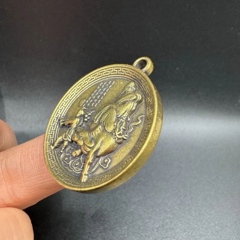 New Brass Lao Tzu Riding Ox Taojing Pendant, Fine Workmanship Pendant Accessories