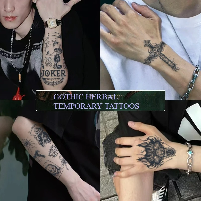 

Herbal juice Tattoo Sticker Waterproof Lasting Male Arm Hand Back Uzi Clown