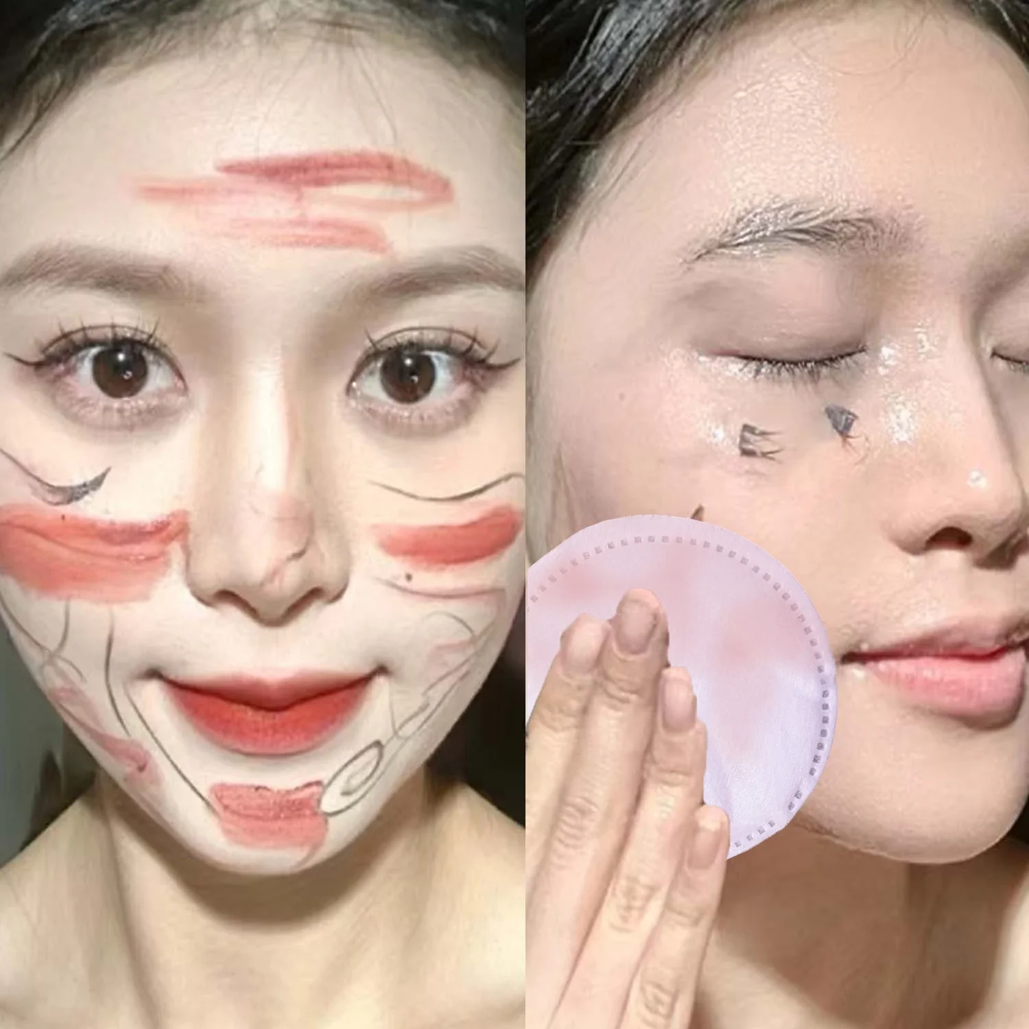 Almofadas removedoras de maquiagem circulares macias e respiráveis, descartáveis, almofadas de algodão de dupla face, não irritantes para limpeza facial diária