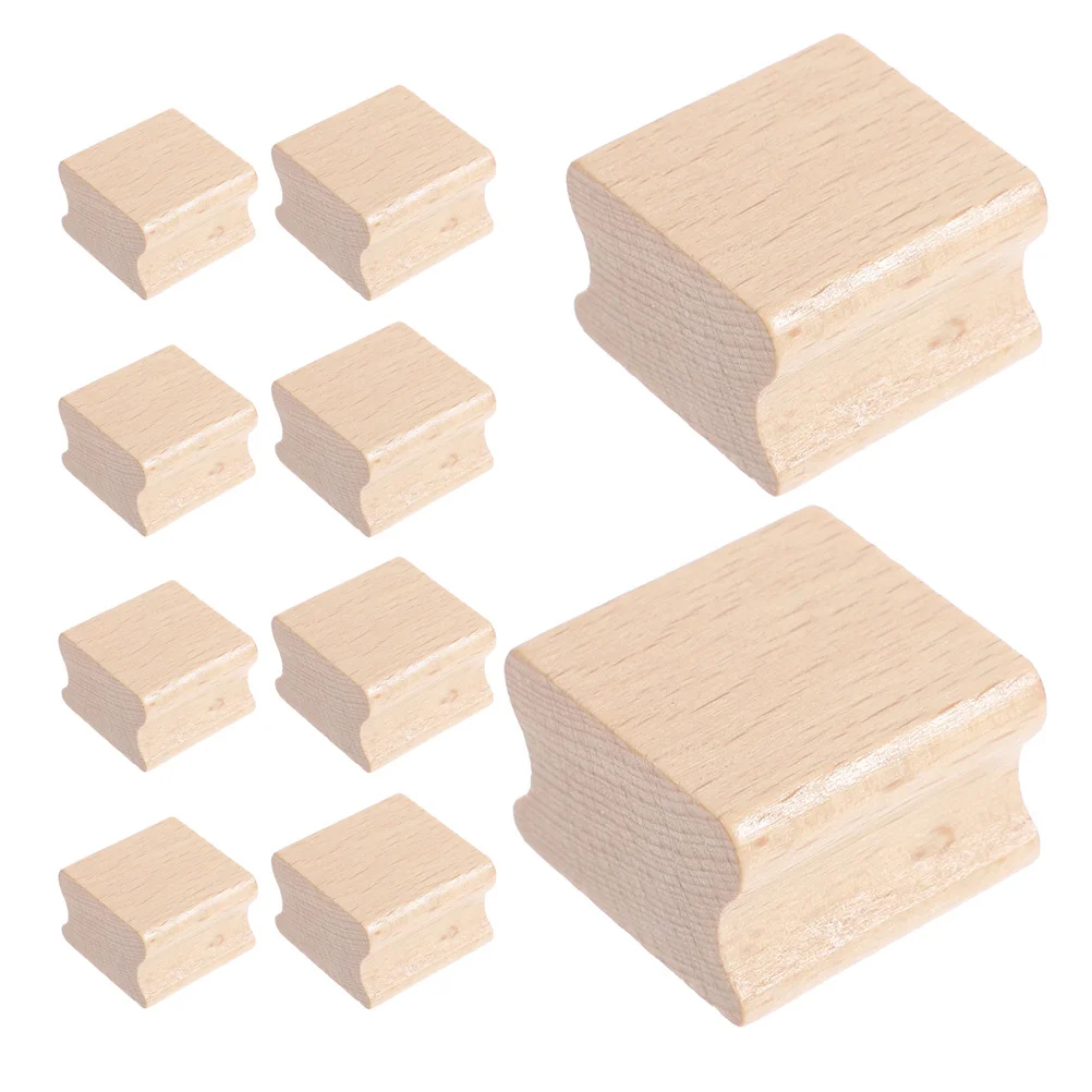 

10 шт., блок для штампов из бука, рифленый пустой инструмент для штамповки своими руками, скрапбукинг, документы, уплотнительные чернила для изготовления дерева