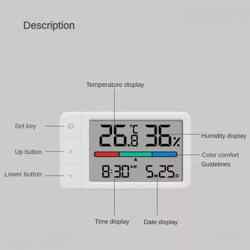 2025 New MiaoMiaoCe Intelligent Thermometer Hygrometer Multi Function Clock HD Digital Display Weather Station Standing Hanging