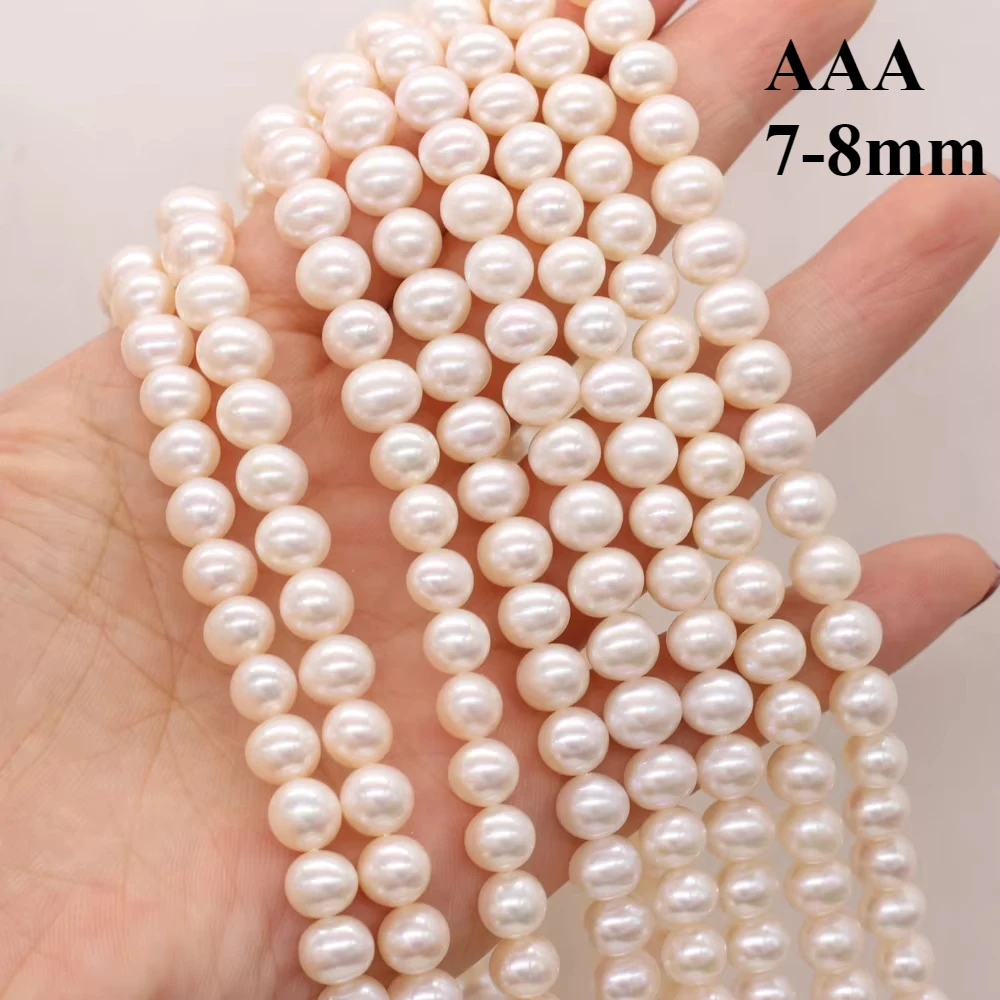 

7-8mm AAA Natural Freshwater Pearl Beads Potato Shape Isolation Loose Beads for Jewelry Making DIY Necklace Bracelet Accessories