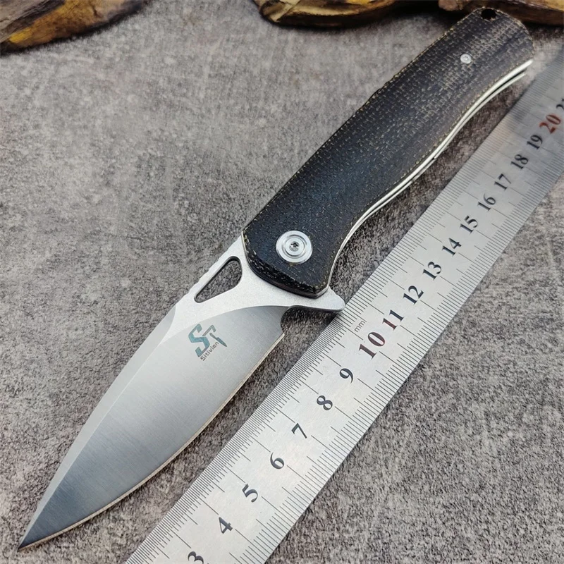 

Sitivien New ST149 Real 14c28n Folding Blade Micarta Handle Pocket Outdoor Camping Hunting Tactical Gift Survival Utility Knife