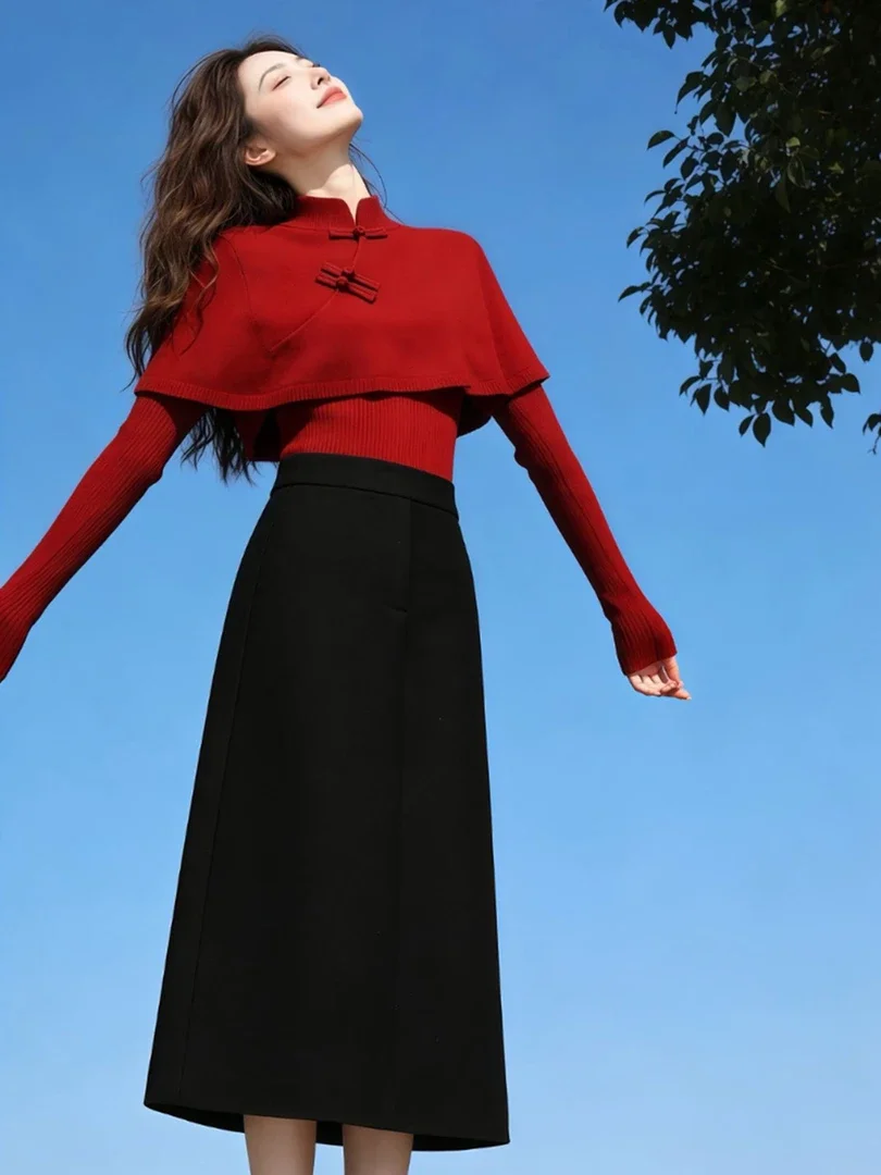 

Chic Winter Outfit Korean Sle ular Casual High Waist ort Coat Long Sve Hooded Coat Two Piece Set Age Reduction OOTD