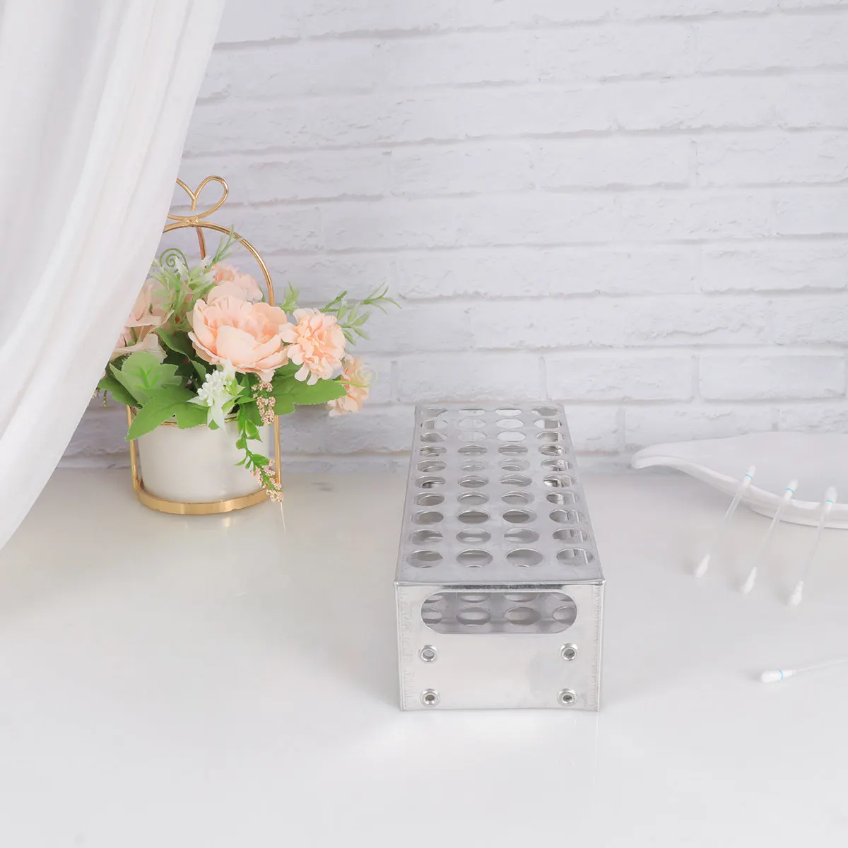 Premium Aluminum Test Tube Rack Laboratory Tube Organizer for Centrifuge Tubes Blood Collection Tubes Easy Clean Sturdy Portable