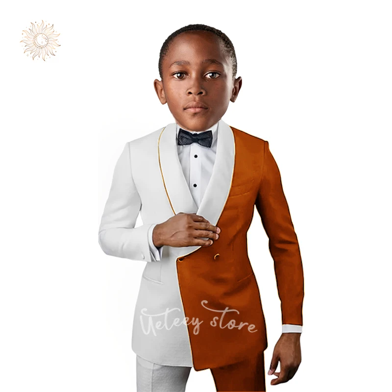 

2024 Single Breasted 2 Pieces Tuxedo for Boys Suit Wedding Ring Bearer Outfit Kids Suit Set for Party Prom