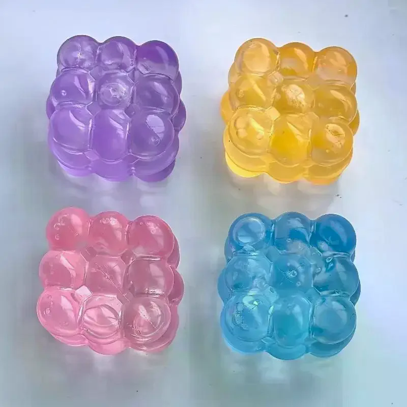 Maltose Fidget Toys Bright Soft Colored Cubic Maltose Squeeze Toy Fun Anti-stress Sensory Toy Christmas Toys