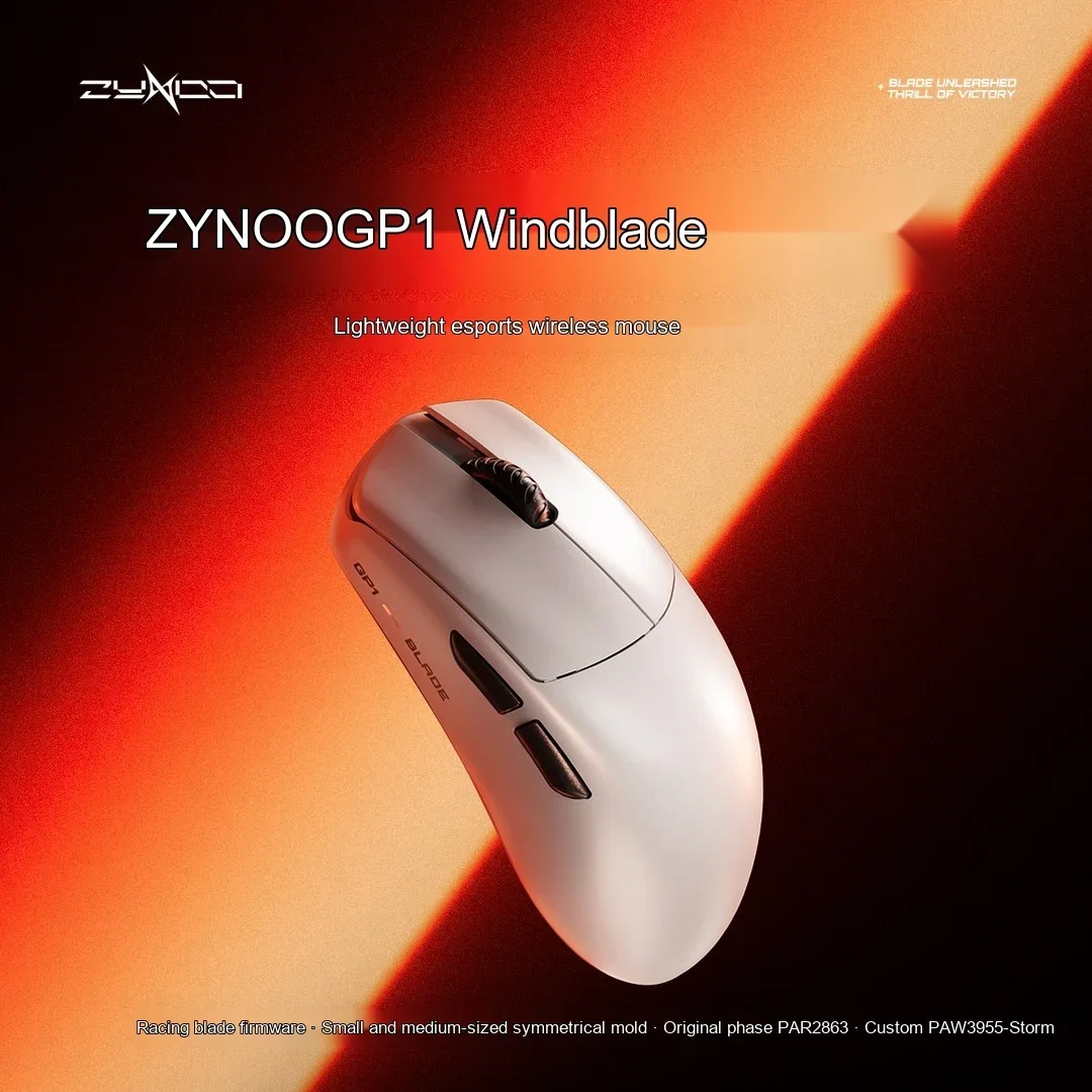 ZYNOO GP1 Mouse Dual‑Mode Wireless PAW3955-Storm 47g Lightweight Long Battery Optical Micro‑Switch 8K Polling Rate Gaming Mouse