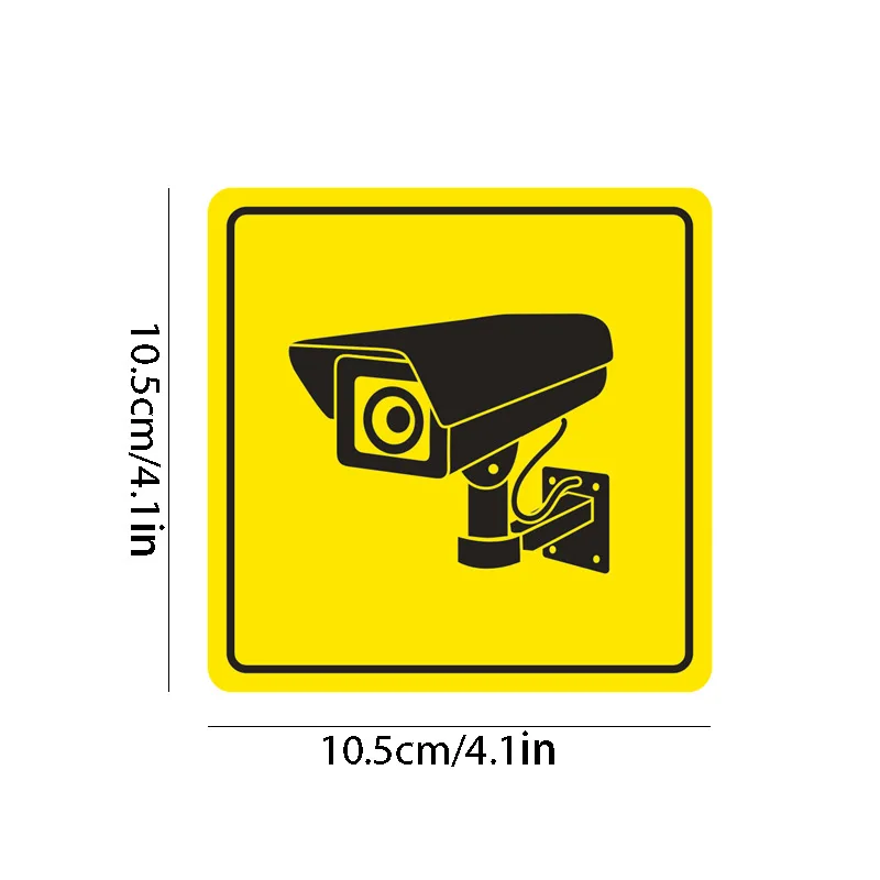 5Pcs 4.1In/10.5Cm Surveillance Camera Pattern Stickers, Surveillance Pattern Stickers to Prevent Loss of Items, Warning Stickers with Camera Patterns