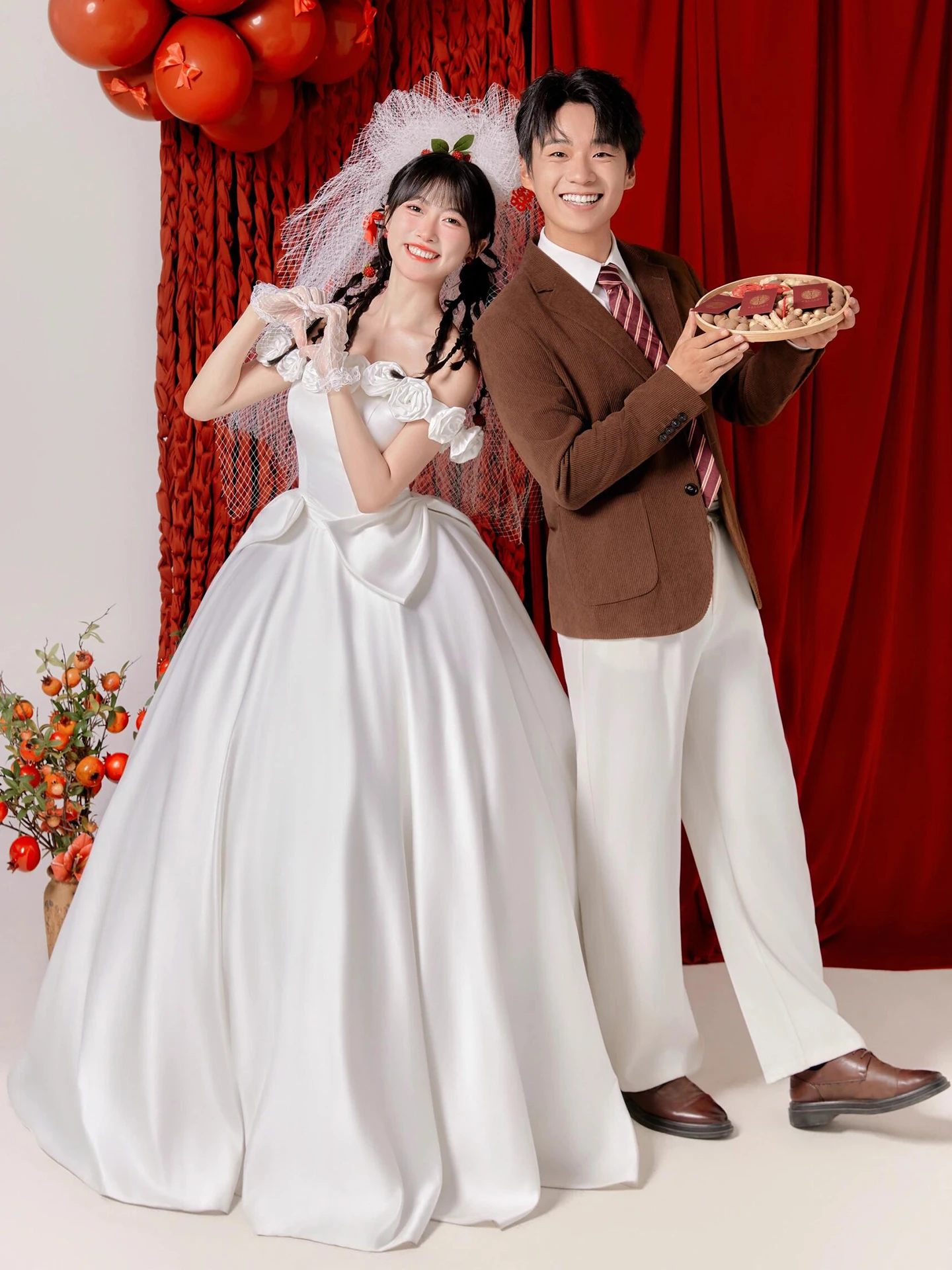 

Ele White One-oulder Wedding Dr Travel Photoaphy Registered Appoinent Small Size Church Wedding Long Skirt