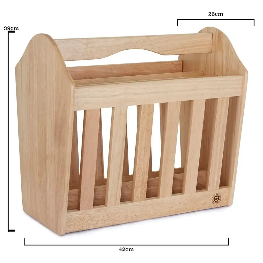 Rubber Wood Magazine Rack