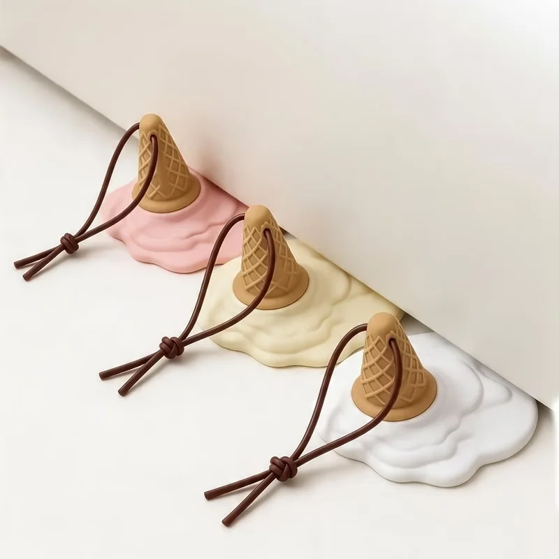 Ice Cream Door Stop - Anti-Collision Stickers for Door Handles, Door Toppers, Protecting Walls and Floors, Home Decoration