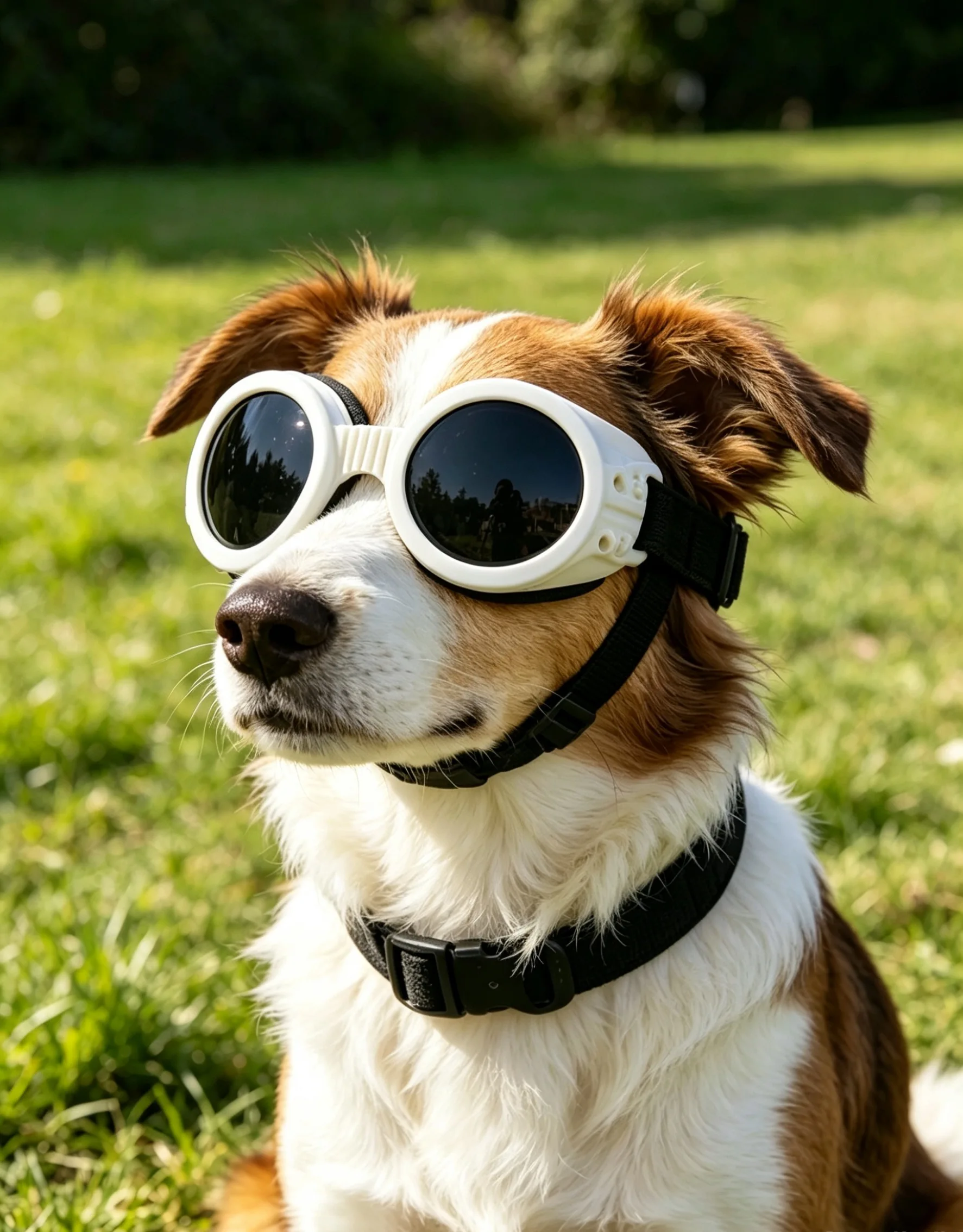 Small Dog Sunglasses, Lightweight Adjustable Reflective Goggles, UV Windproof Pet Glasses for Puppies and Small Breeds