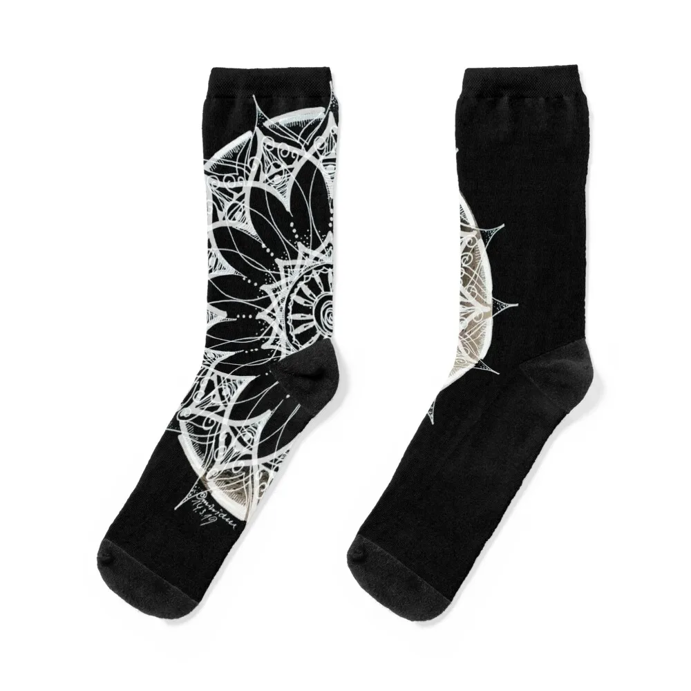

Mandala with Moon - Moonmandala Socks christmas stocking Hiking boots cycling crazy Man Socks Women's