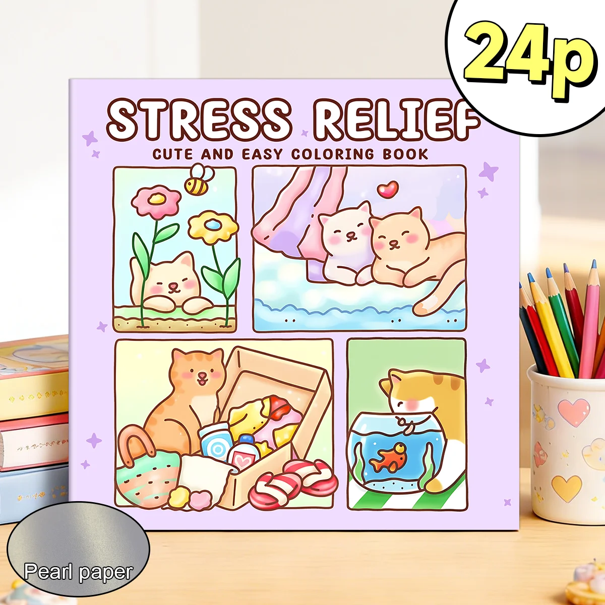 STRESS RELIEF Bold-easy Patterns Coloring Book for Adults Cute Drawing Book Perfect Gift for Party and Birthday ﻿