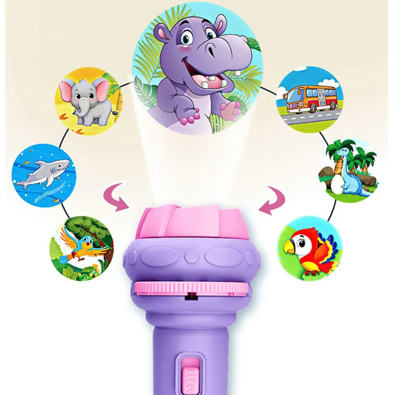 Flashlight Projector Torch Lamp Toy Cute Cartoon Creativity Toy Torch Lamp Flashlight Projector Toy Baby Sleeping Story Book Toy