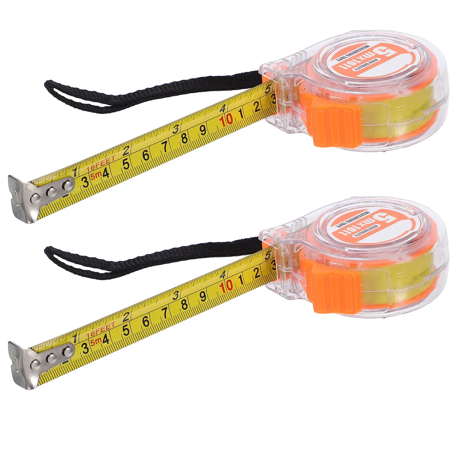 2Pcs Clear Transparent Tape Measure Dual Scale Metric Inch Retractable Pocket Size Tape Tool for Construction Crafts Tailor Use