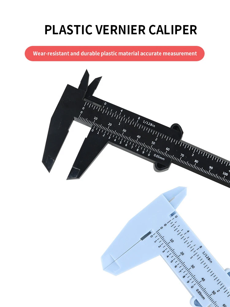 Plastic Vernier Calipers Double Scale Rulers Depth Diameter Measure Tool Jewelry DIY Making 0-150mm