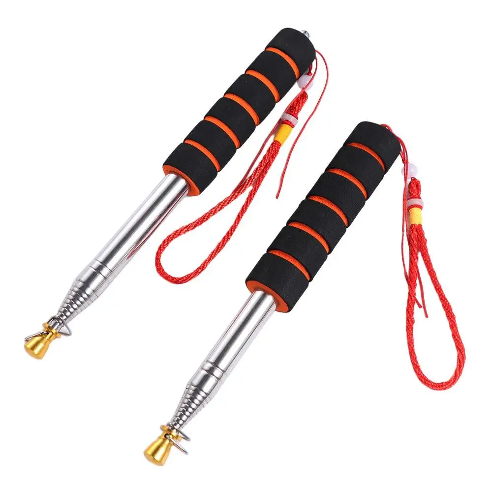 Waving Stainless Steel Pole Flag Portable Sponge Handle Telescopic Flag Pole Handheld Tour Guide Flagstaff 160/200/300CM