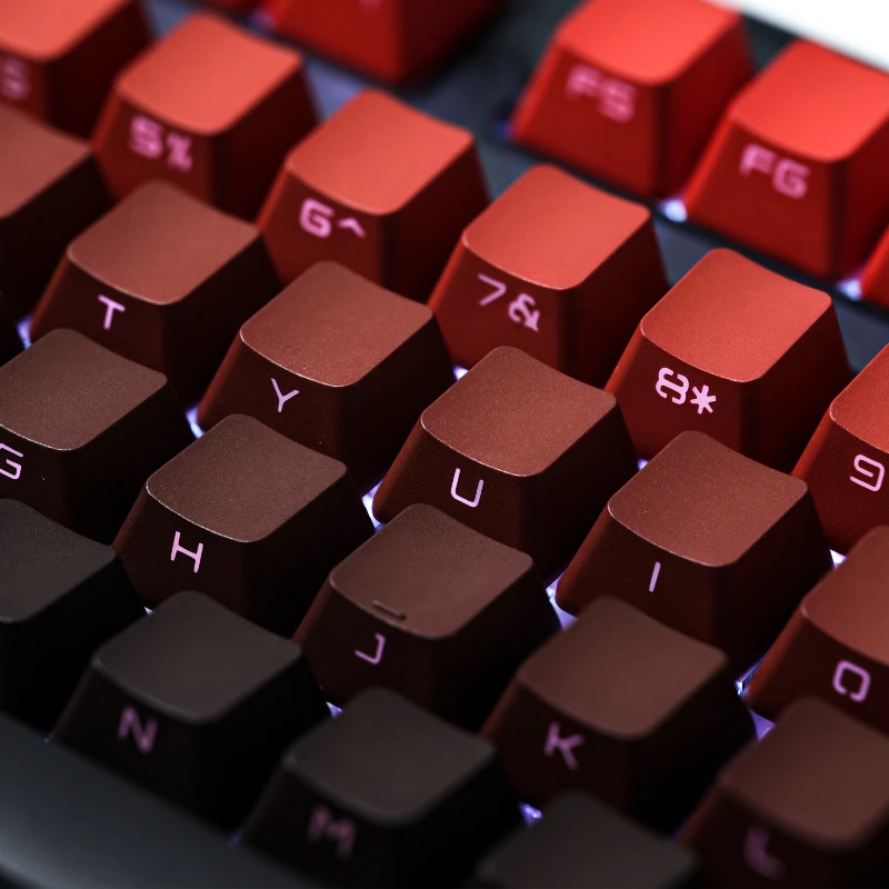 Lucky Red Keycap Side Carving Light Transmission Gradient OEM Height PBT Thermal Sublimation Custom Mechanical Keyboard Keycaps