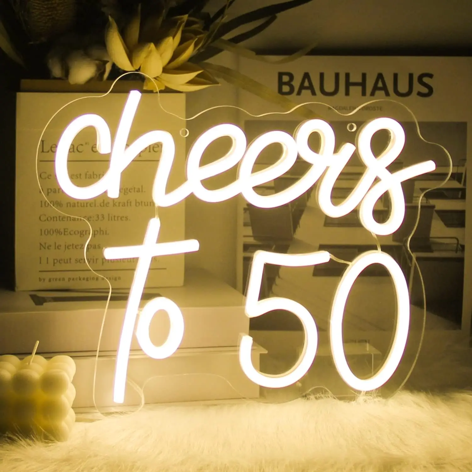 

Cheers to 50 Neon Sign Happy 50th Birthday Neon Signs for Wall Decor Cheers to 50 Years Neon Signs for Birthday Party Decor