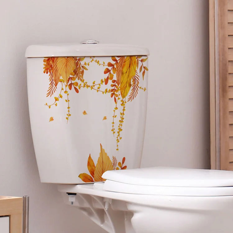 Wunderschöne gelbe Blätter-Wandaufkleber, Badezimmer-Toiletten-Dekor, Wandbild, Wohnzimmer-Schrank, Verschönerung, Dekoration, selbstklebende Aufkleber – Detail 4