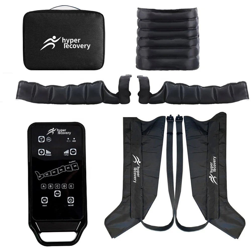 

air Compression leg Massage Therapy, Recovery System: Compression Boots, Pump, and Case. Sequential masssger