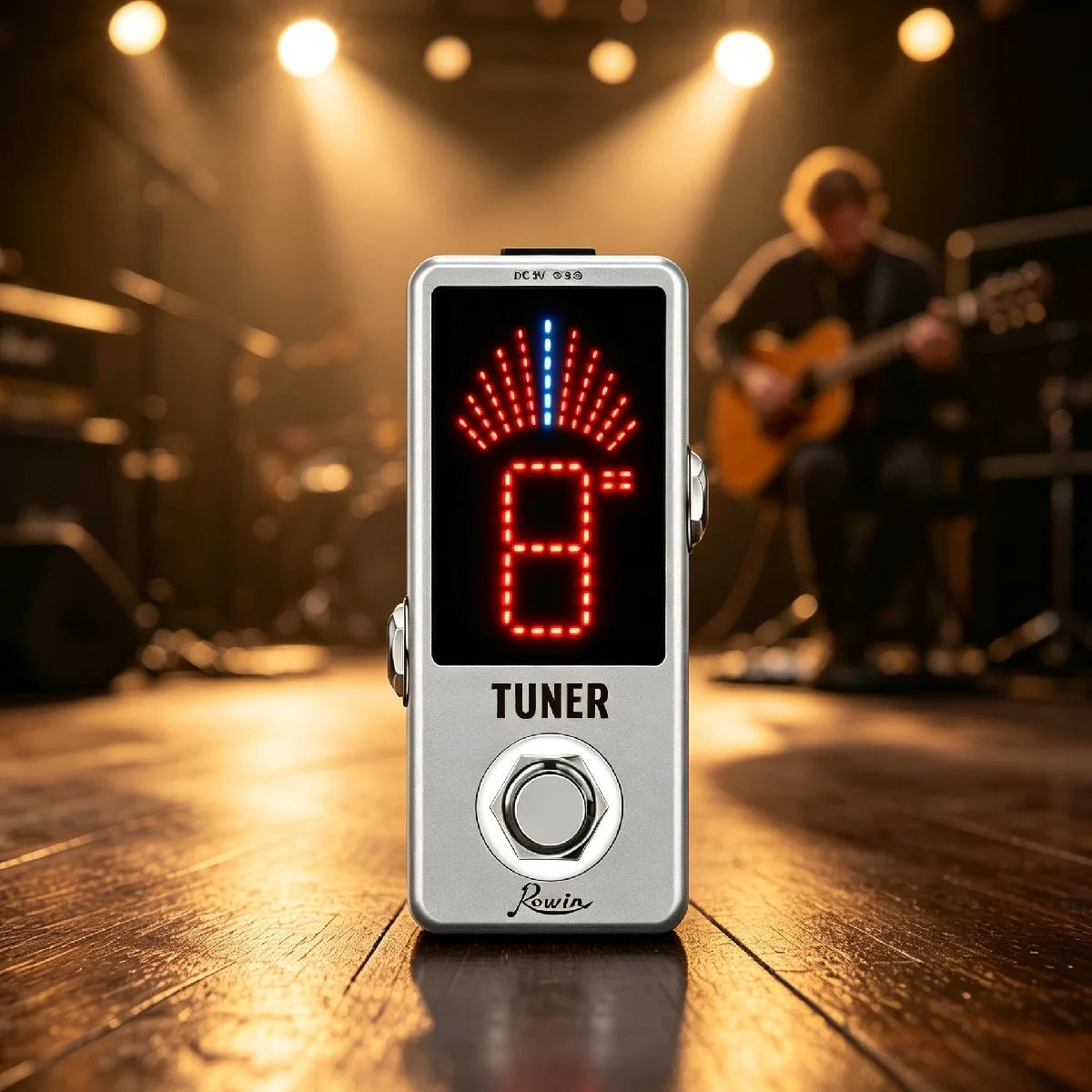 Rowin Guitar Tuner Effect Pedal LED Digital Display Chromatic Tuner Mini Size True Bypass Foot Tuner Stompbox For Guitar view 6