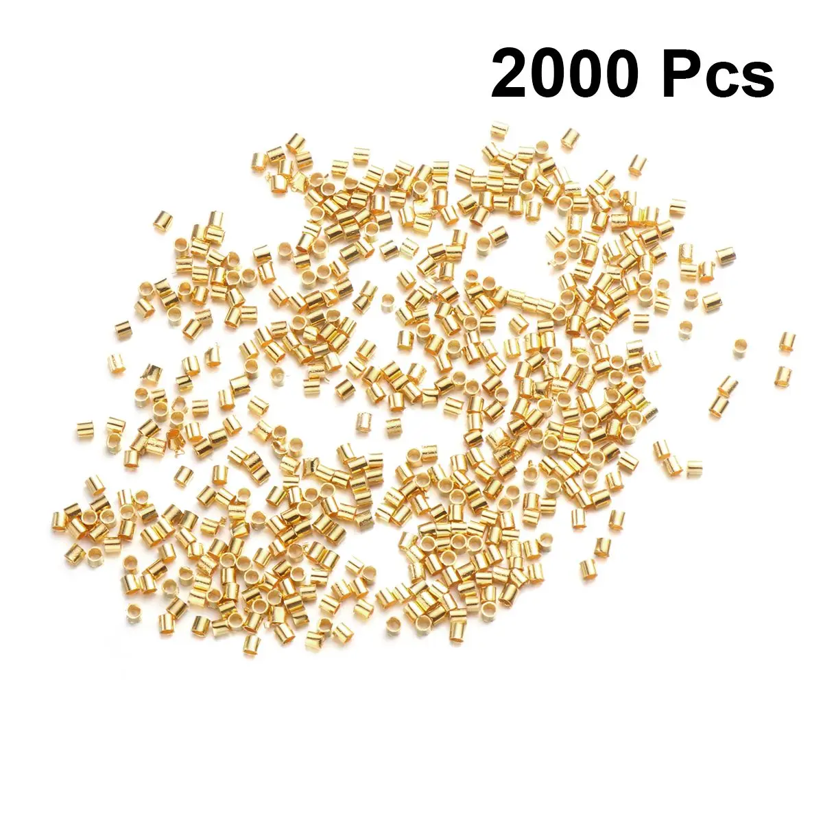 4 Packungen 2000 Stück Kupferrohrperlen, glattes Mini-Loch, DIY-Schmuckzubehör, Halskette, Armband, Abstandshalter, Verbinder, Basteln