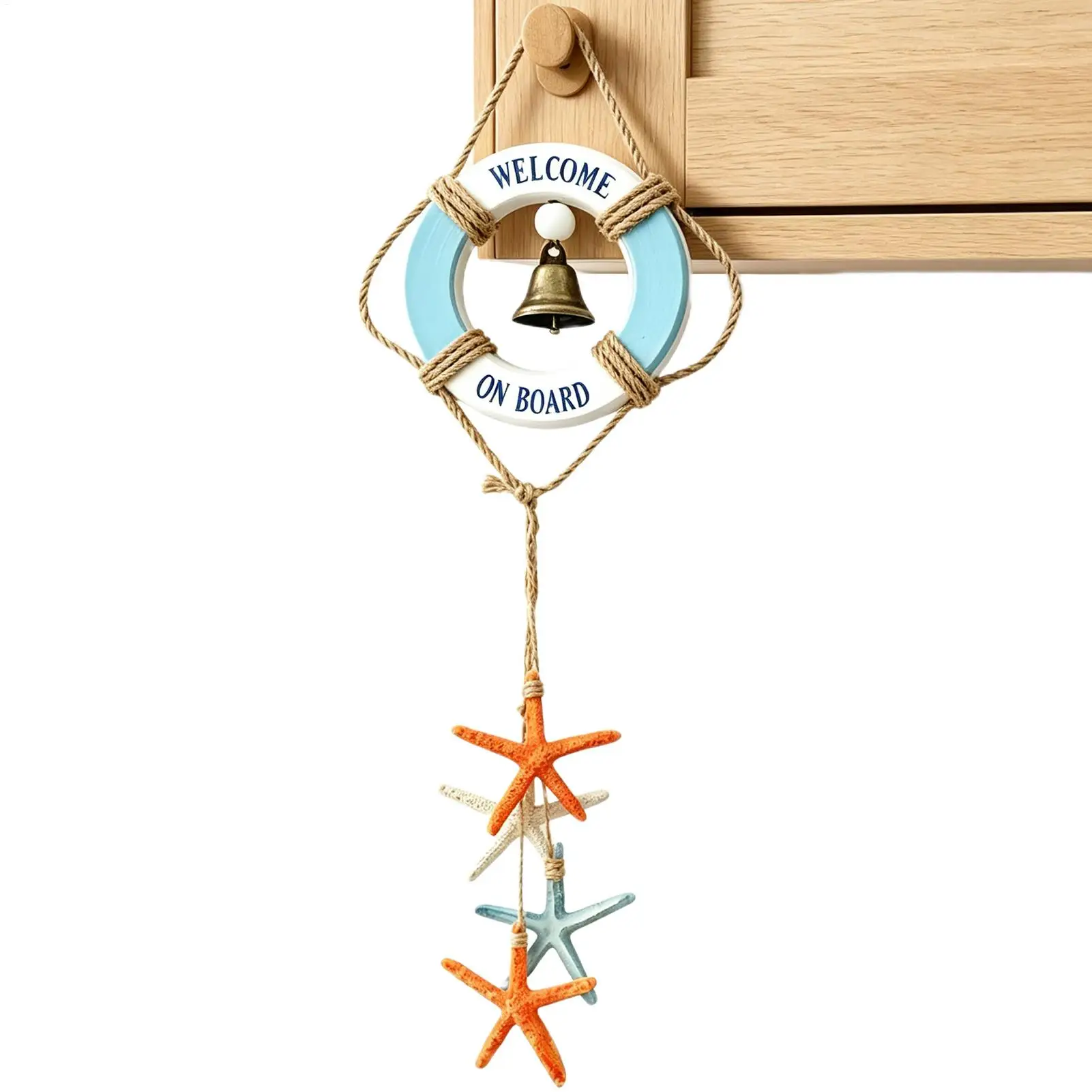 Nautical Decor Hangable Life Ring Wall Ornaments With Rope And Bell Nautical Room Decor For Bedroom Entryway Restaurant Cafe