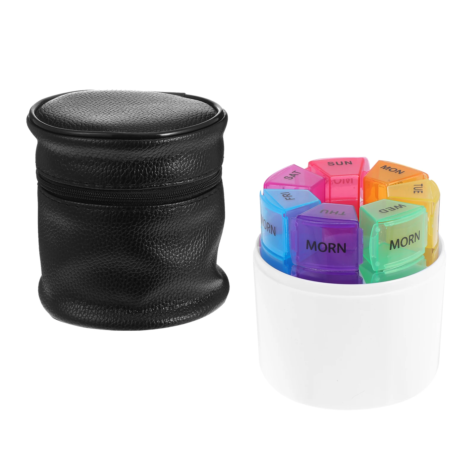 

1Pcs Daily Medicine Organizer Weekly Pill Box 28 Compartments Transparent Sealing Container Portable Travel Case
