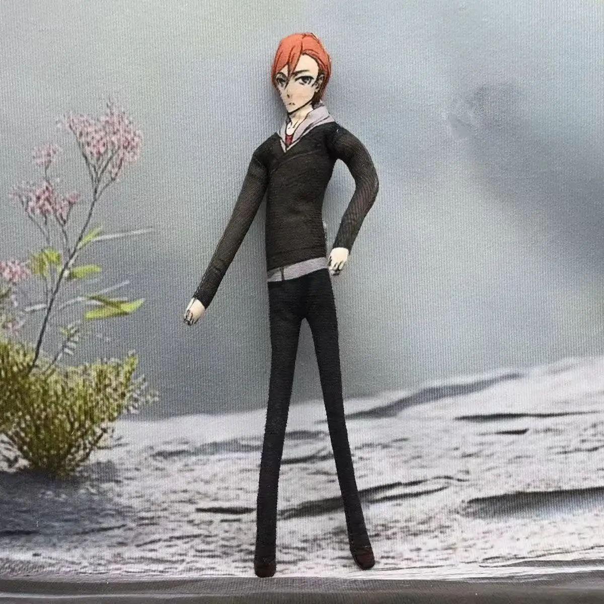 Anime Bungo Stray Dogs Cosplay muñeca  peluche  alambre  hierro Flexible figura abstracta muñecas Osamu Dazai Prop muñeca