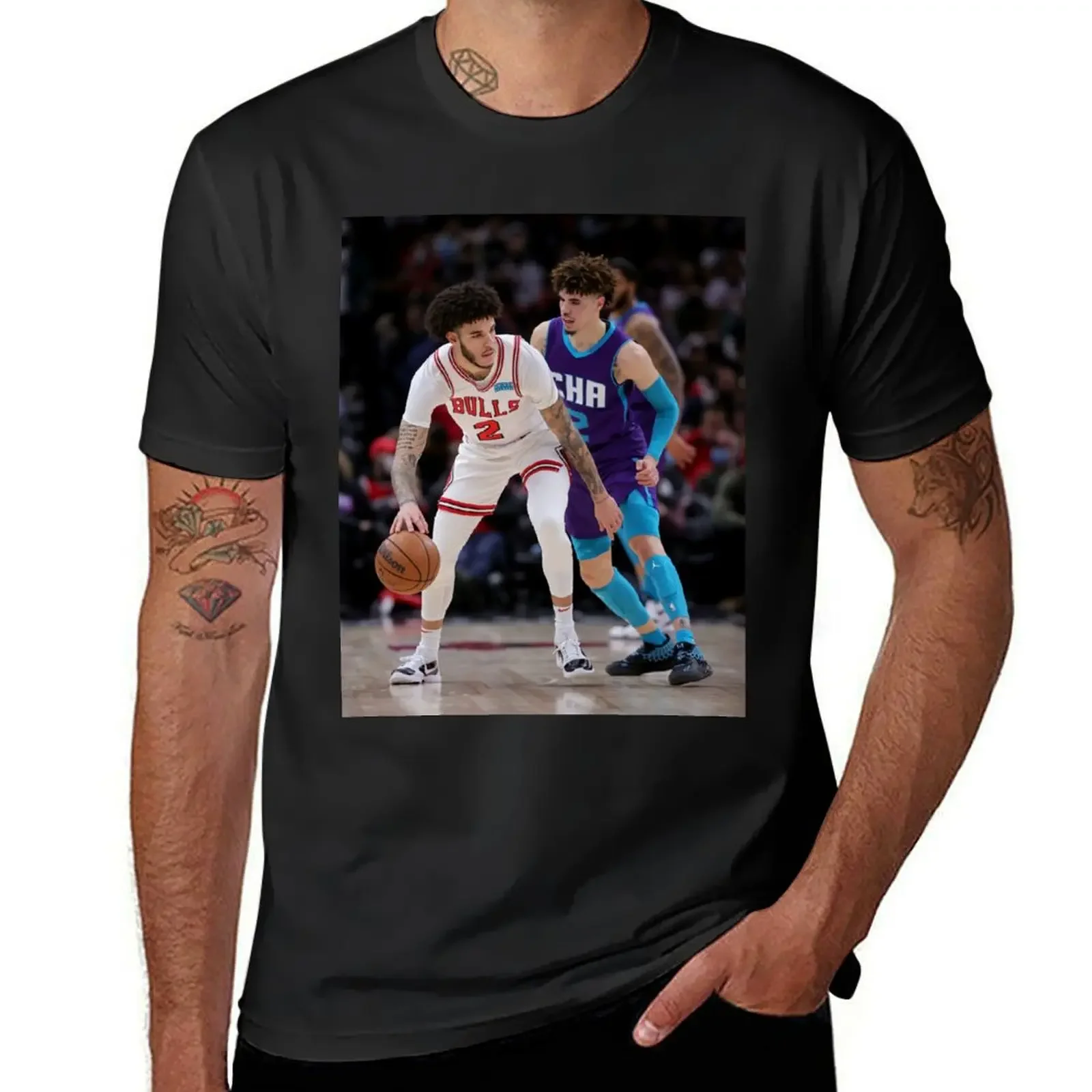 Lonzo Ball 2 x Lamelo Ball 2 camiseta gráfica divertida meme camisetas para hombre camiseta gráfica
