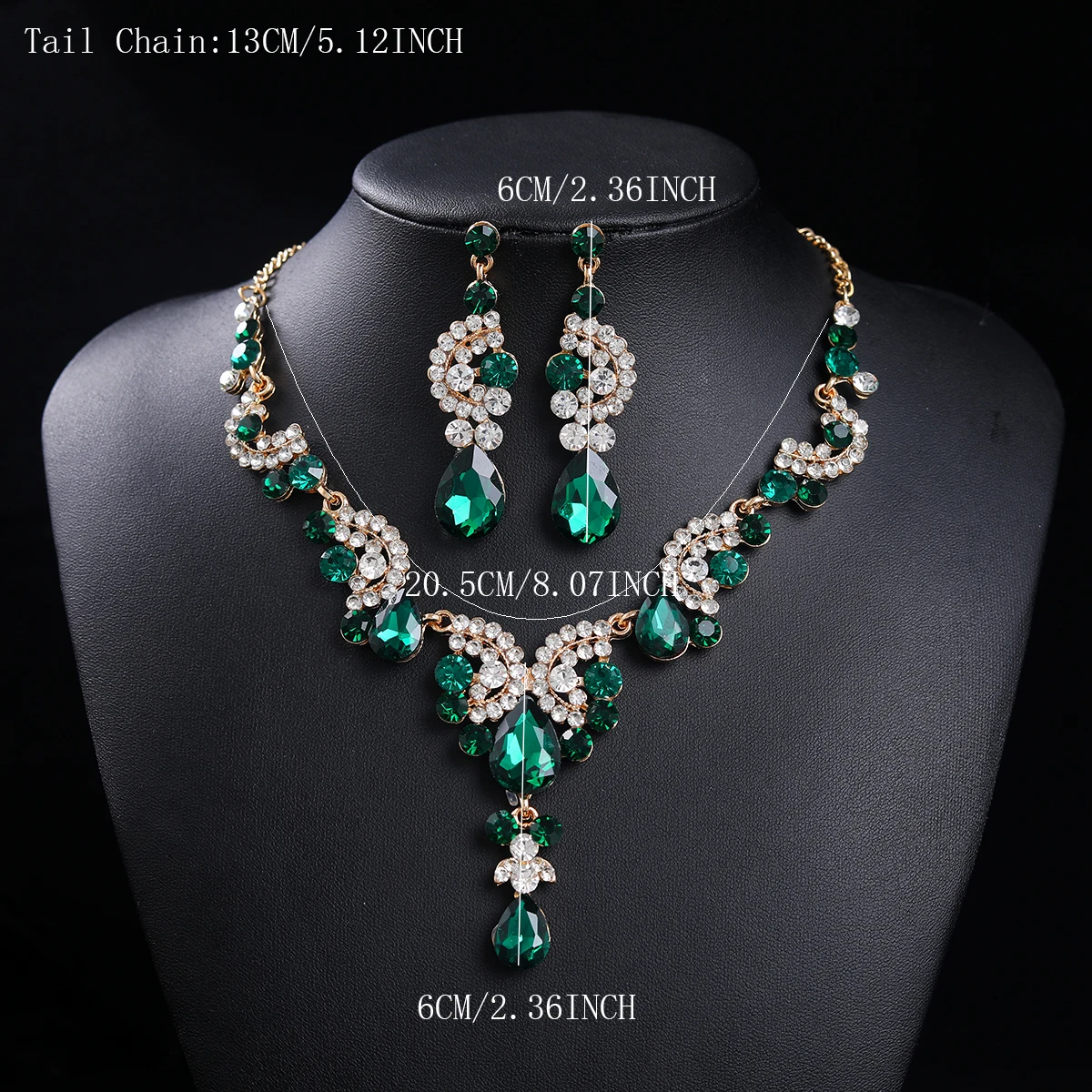 Elegant Rhinestone Jewelry Set  Floral Necklace & Drop Earrings Sparkling Formal Jewelry for Brides  Bridesmaids & Banquets